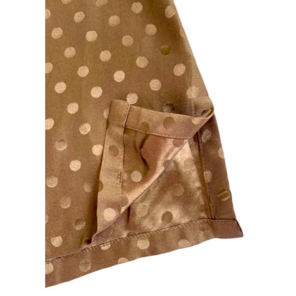 Trina Turk Taupe Brown Silk Sleeveless Polka Dot Top, Size XS (Please See Below) - Picture 6 of 12